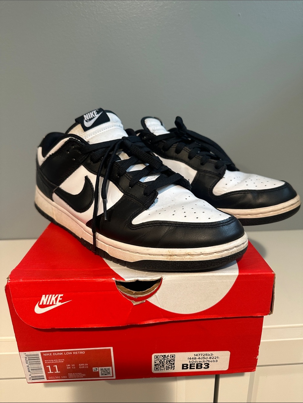Nike Dunk Low Retro White and Black Panda 2021